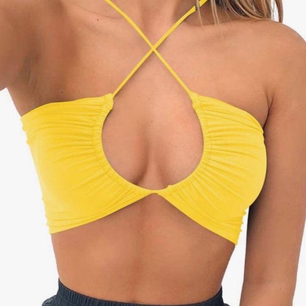 TOB Criss Cross Lace Up Crop Top